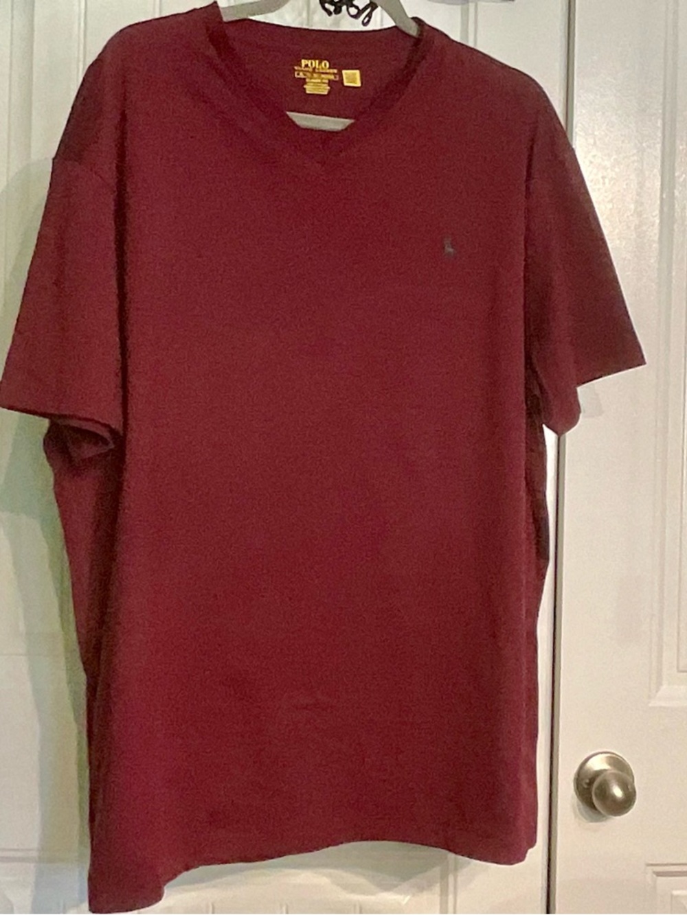 Ralph Lauren Short Sleeve V-Neck Tee - Burgundy